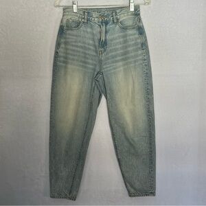 American Eagle Relaxed Mom Jeans 0 short Light Wash Baggy 100% Cotton Womens
